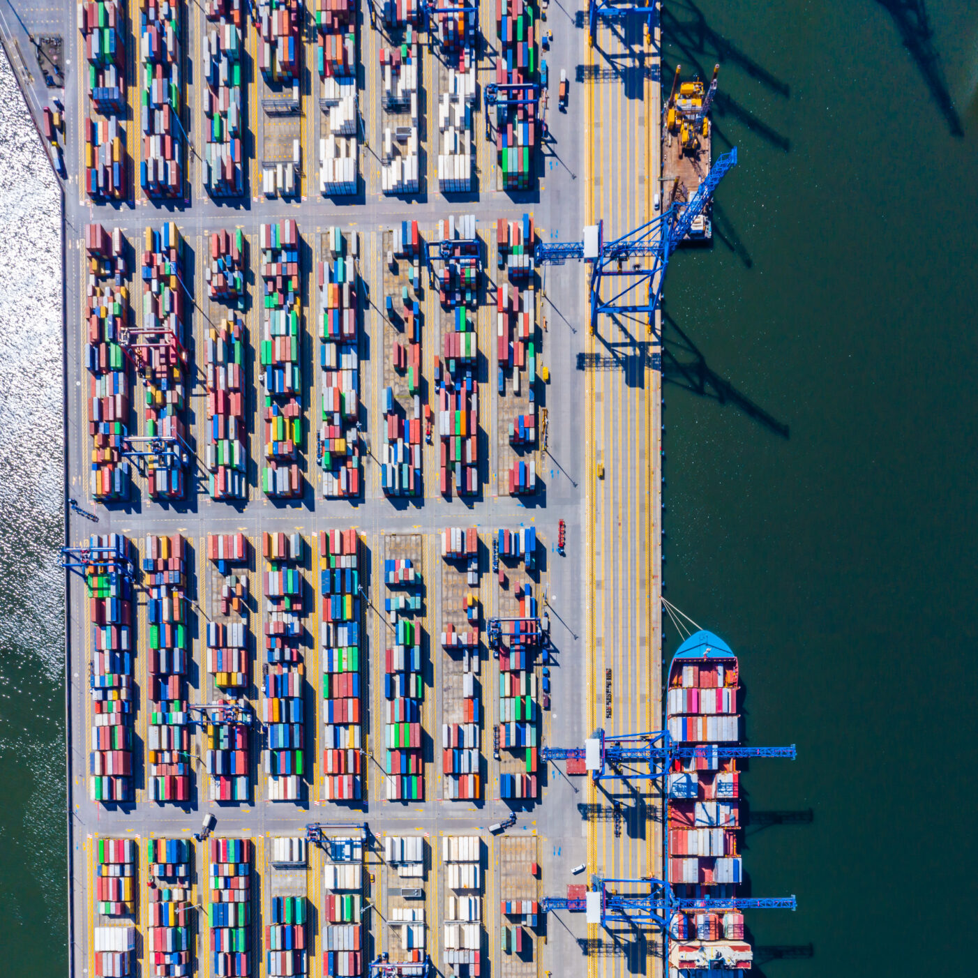 Container ship from sea port working for delivery containers ship